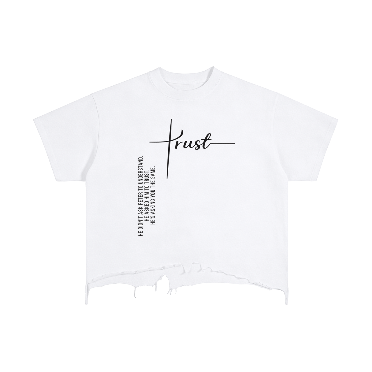 Vintage Wash Boxy Distressed Hem T-Shirt