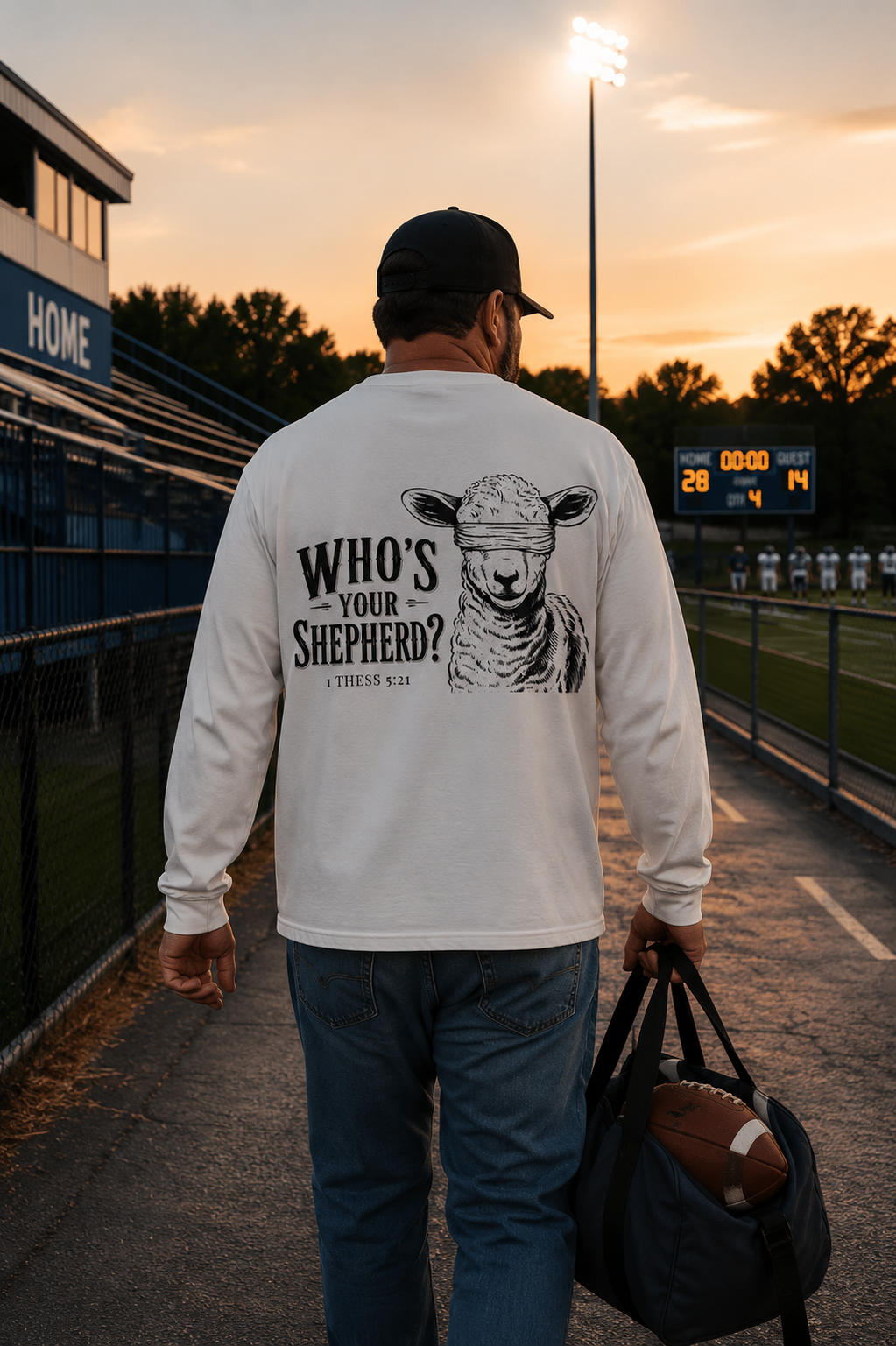Who’s Your Shepherd? Long Sleeve Tee (Psalm 23:1) — Oversized Unisex