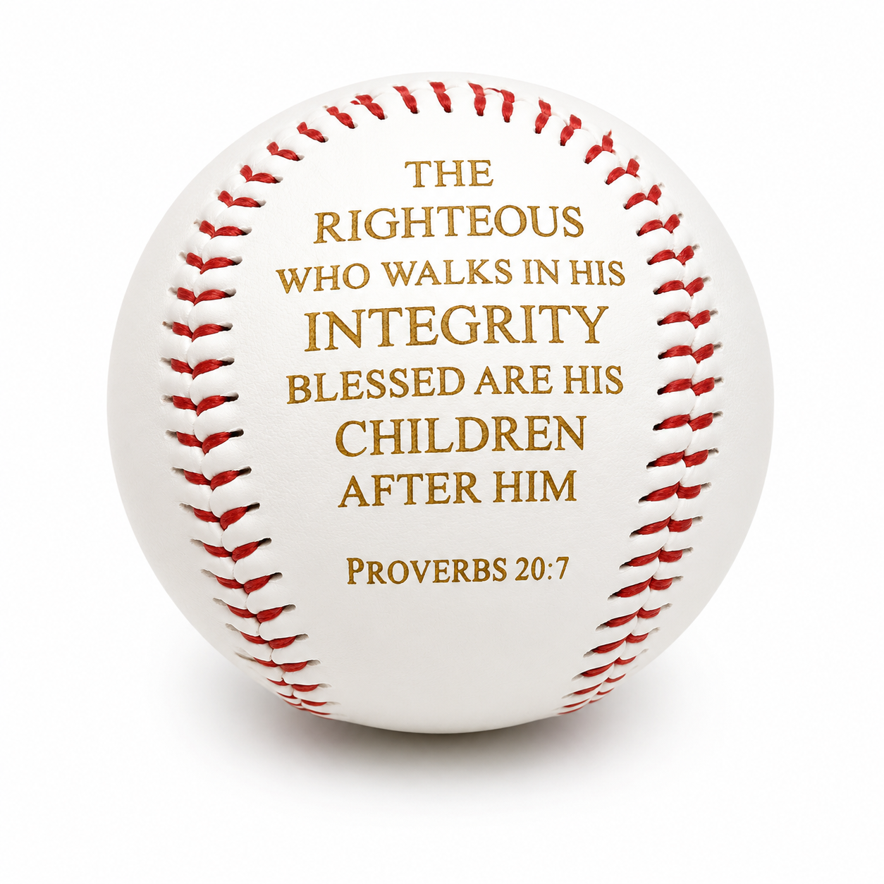 Integrity Baseball | Proverbs 20:7 Faith Scripture Ball