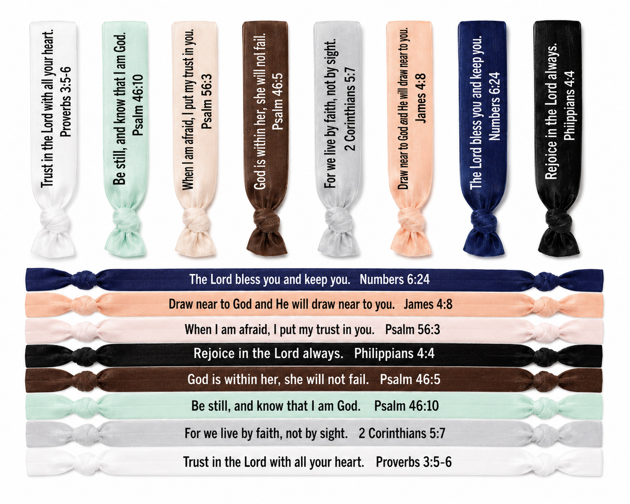 Wear the Word | Scripture Hair Tie| Choose Your Verse 8 pack