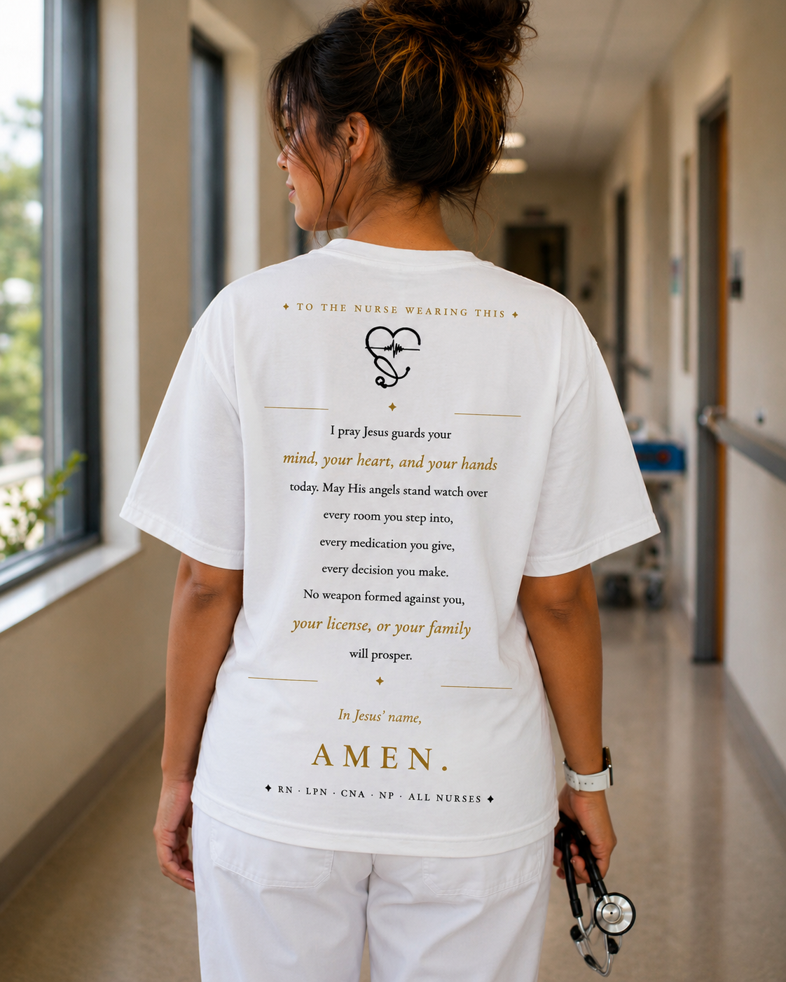 Nurse Prayer |womans V neck Performance Tee
