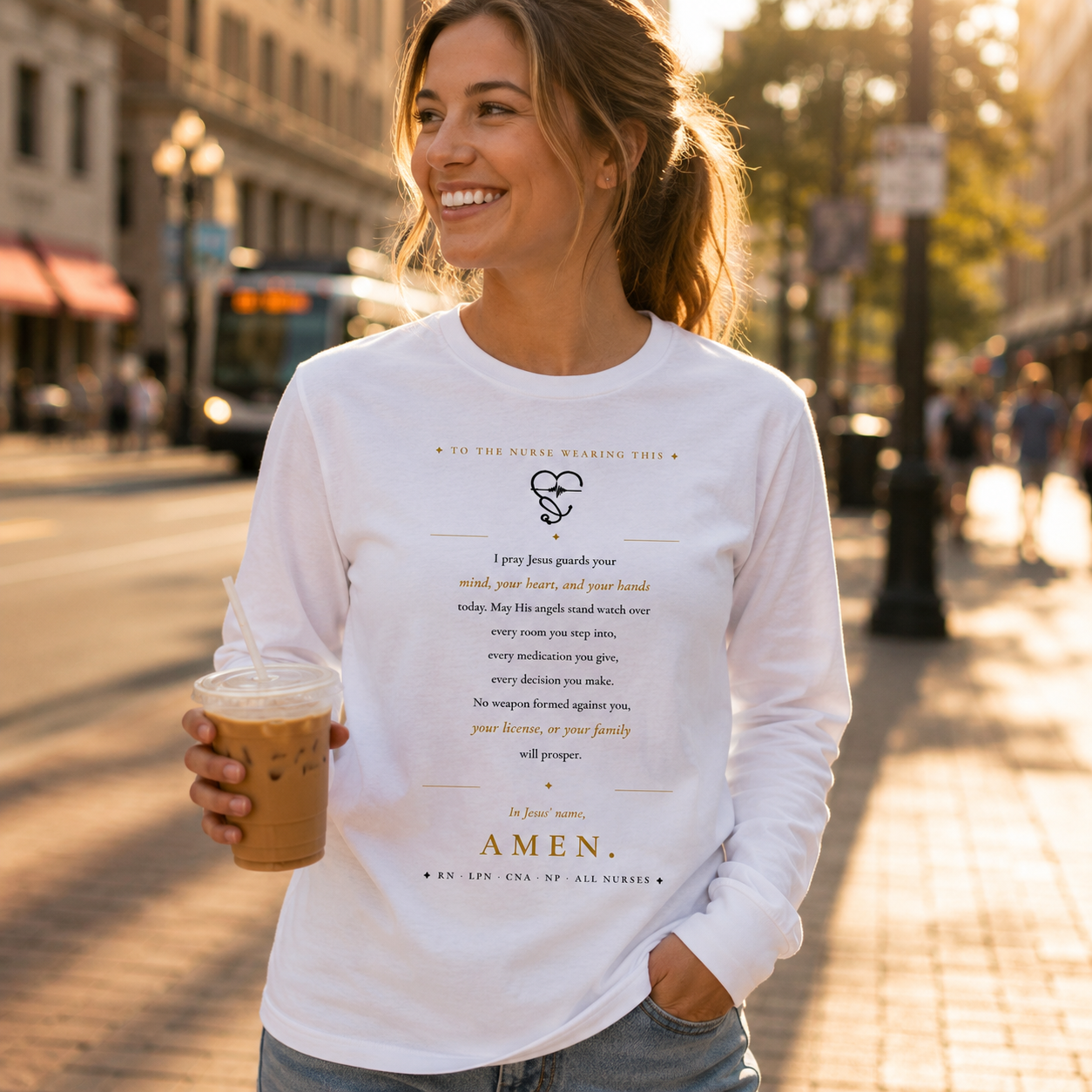 Christian Nurse Prayer Unisex Long Sleeve Shirt