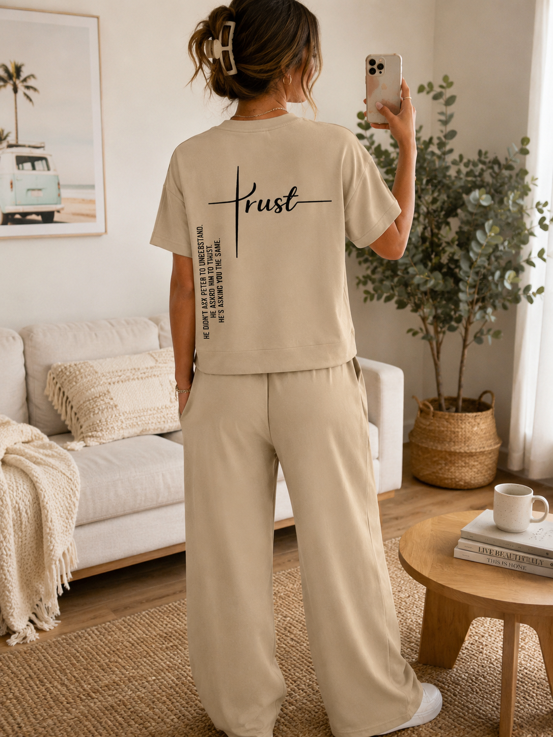 Trust | Women's Faith Matching Tee & Wide Leg Pants Set