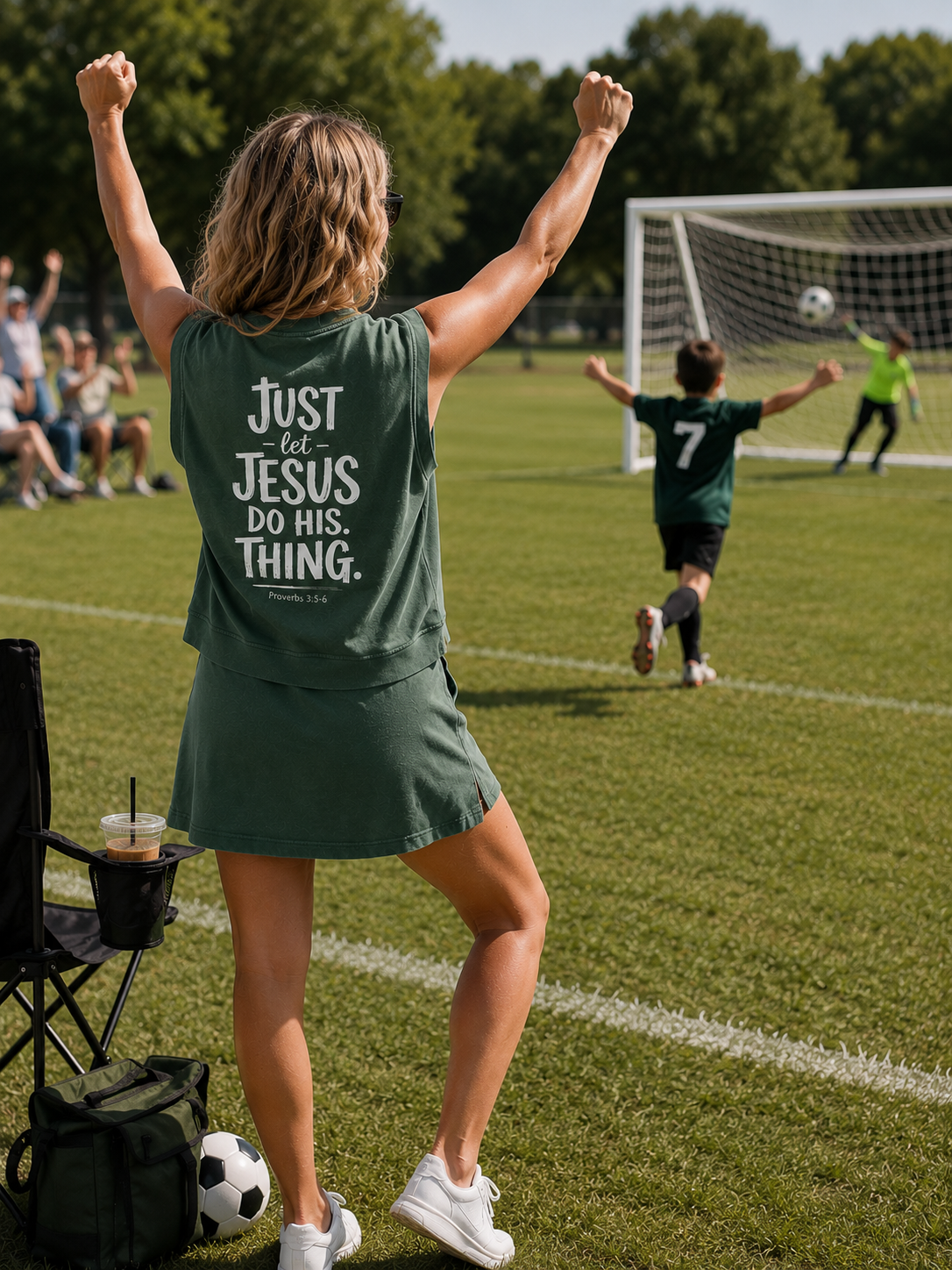 Just Let Jesus Do His Thing | Women's Faith Vest & Skirt Set | Proverbs 3:5-6