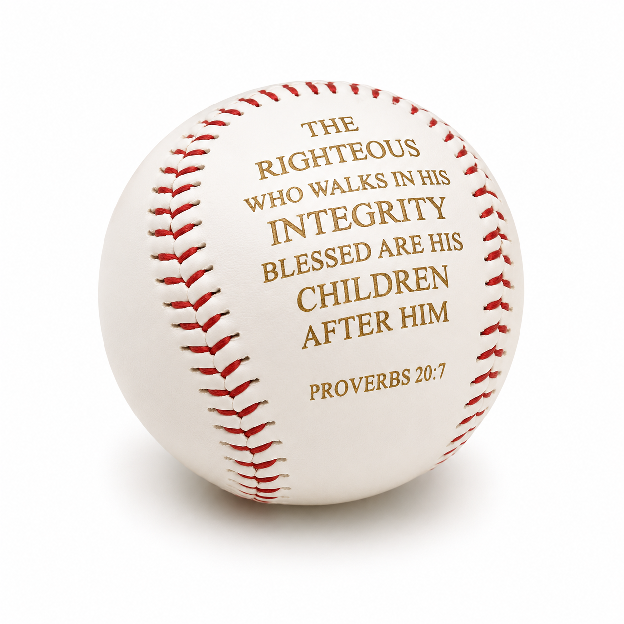 Integrity Baseball | Proverbs 20:7 Faith Scripture Ball