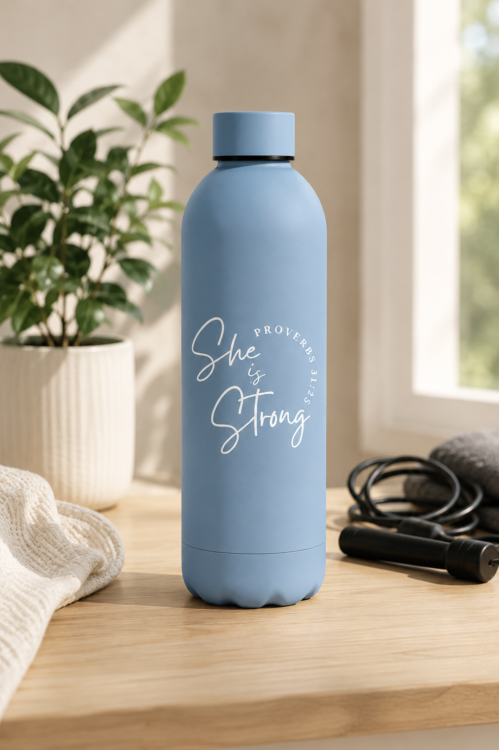 Faith Water Bottle | Christian Scripture Bottle | Faith Gift for Women