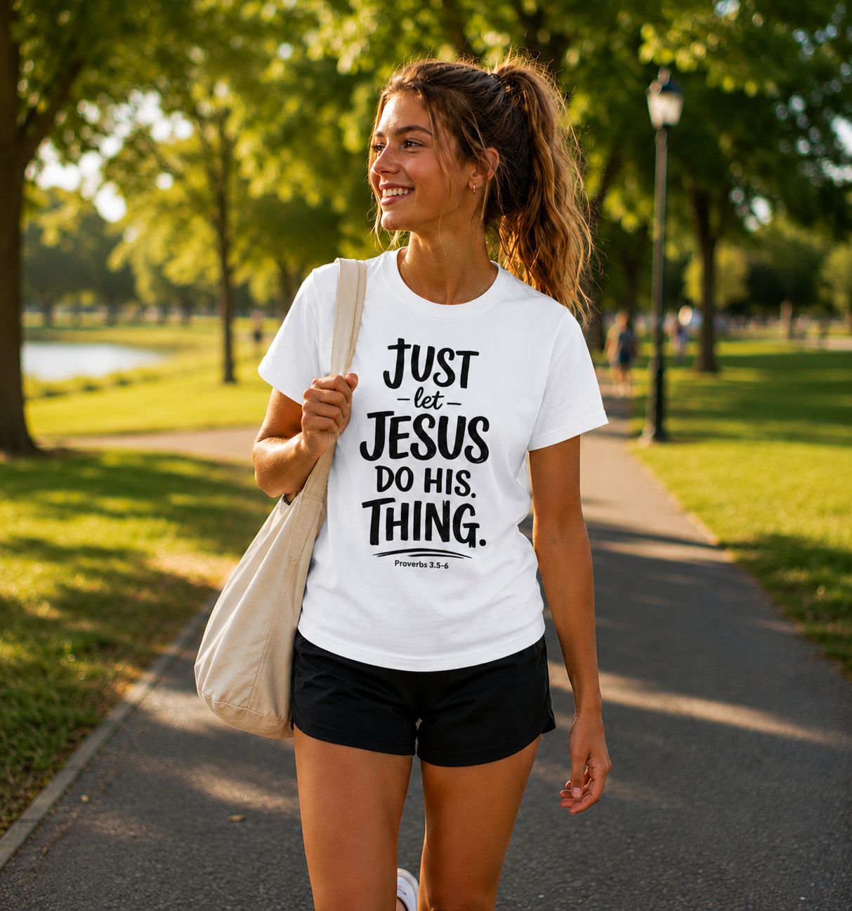 Just Let Jesus Do His Thing Women's T-Shirt | Christian Streetwear