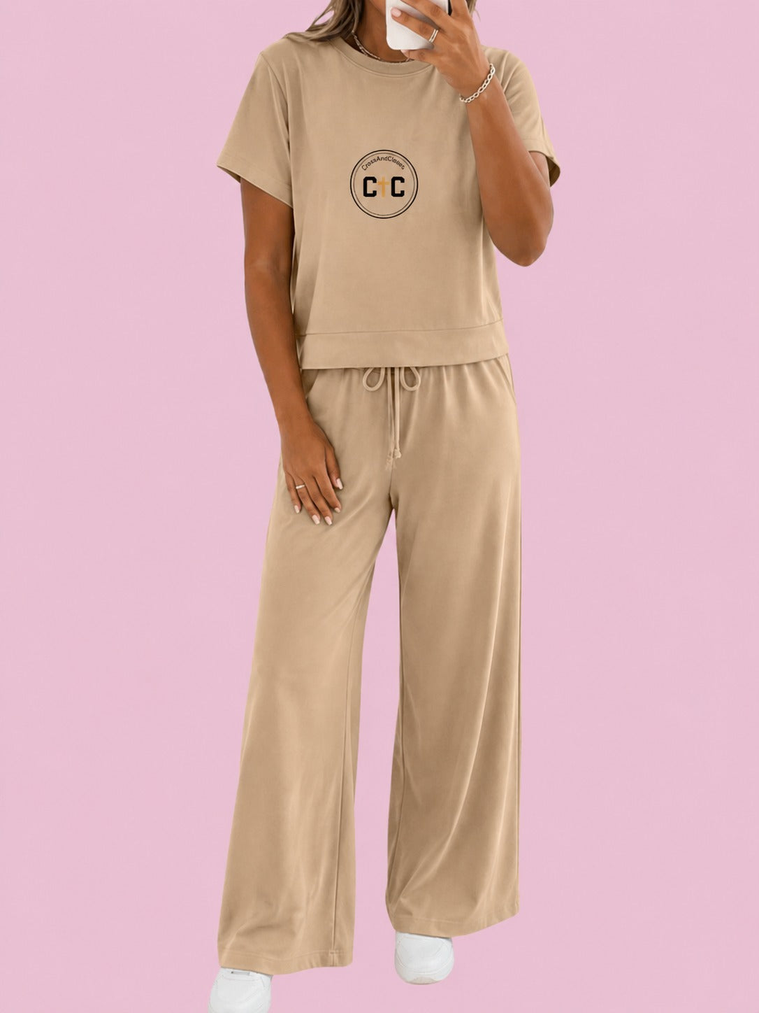 Trust | Women's Faith Matching Tee & Wide Leg Pants Set