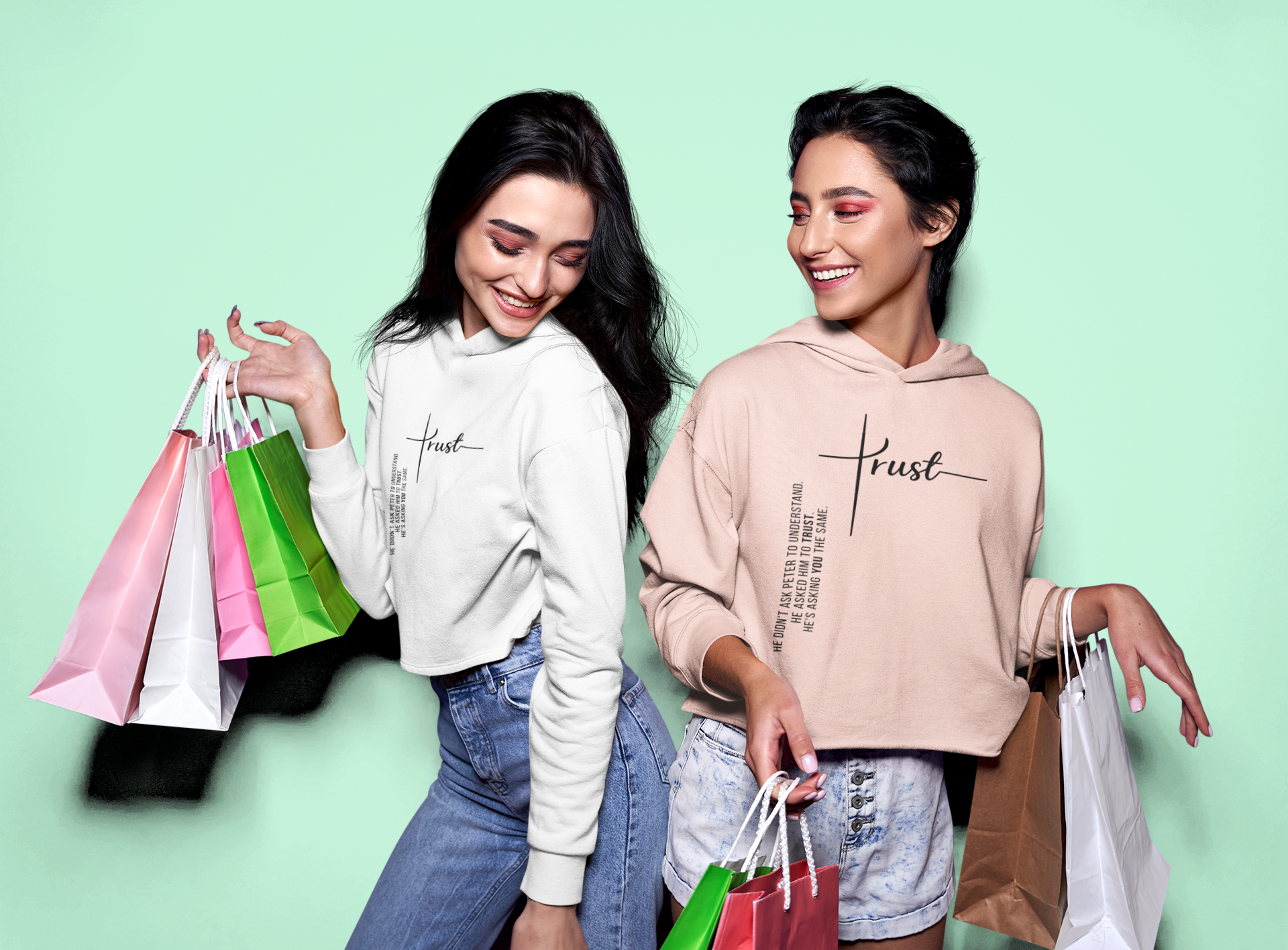 TRUST Cropped Hoodie | Bella + Canvas 7502