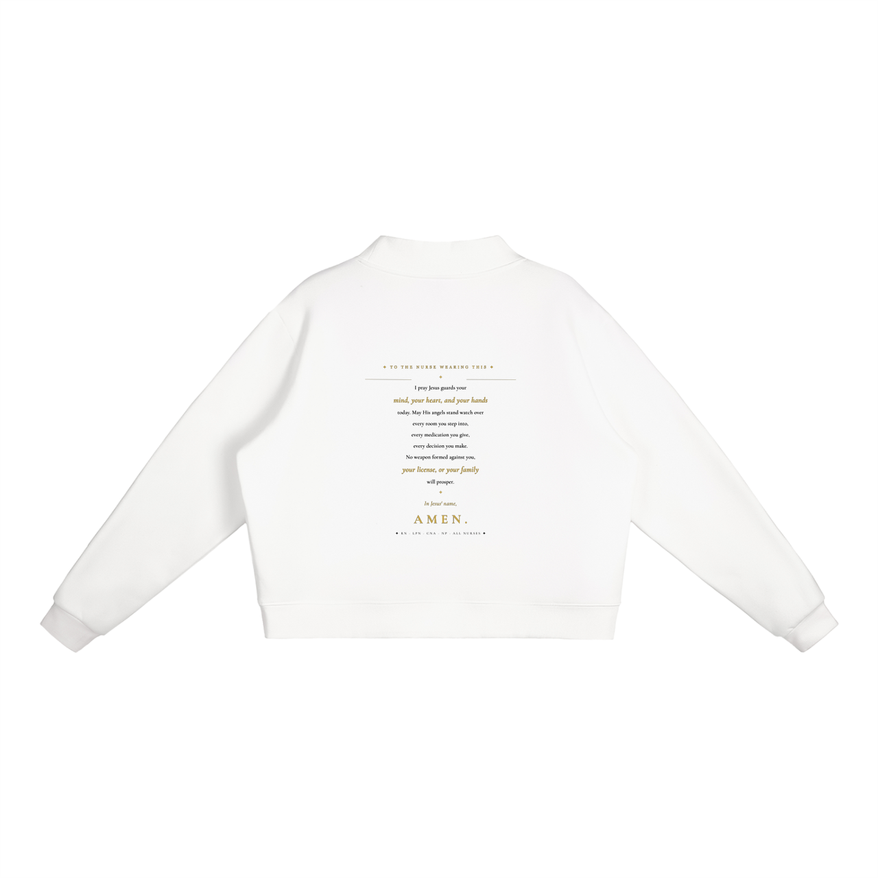 Strength & Dignity Nurse long sleeve crew neck (Proverbs 31:25)
